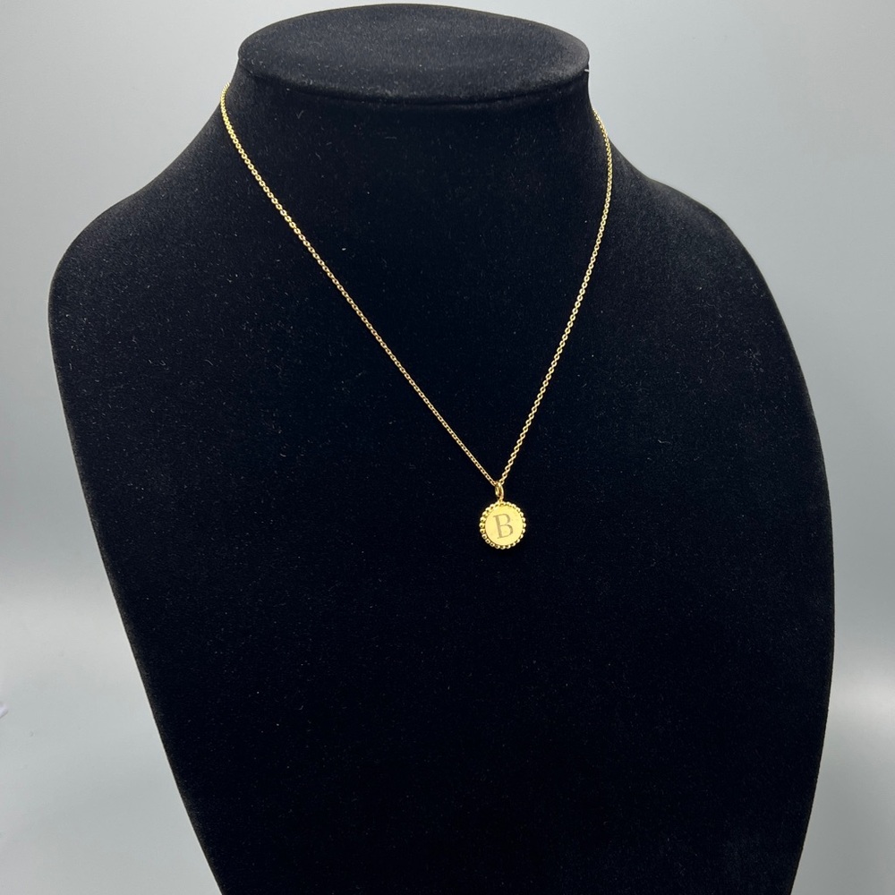 Sarah Chloe Gold Over Sterling Silver Initial B Pendant Necklace